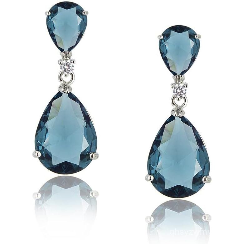 [RIZILIA CELEBOX] Bông tai xỏ khuyên hình giọt nước có cắt lê CZ [9 màu có sẵn] mạ vàng trắng, người