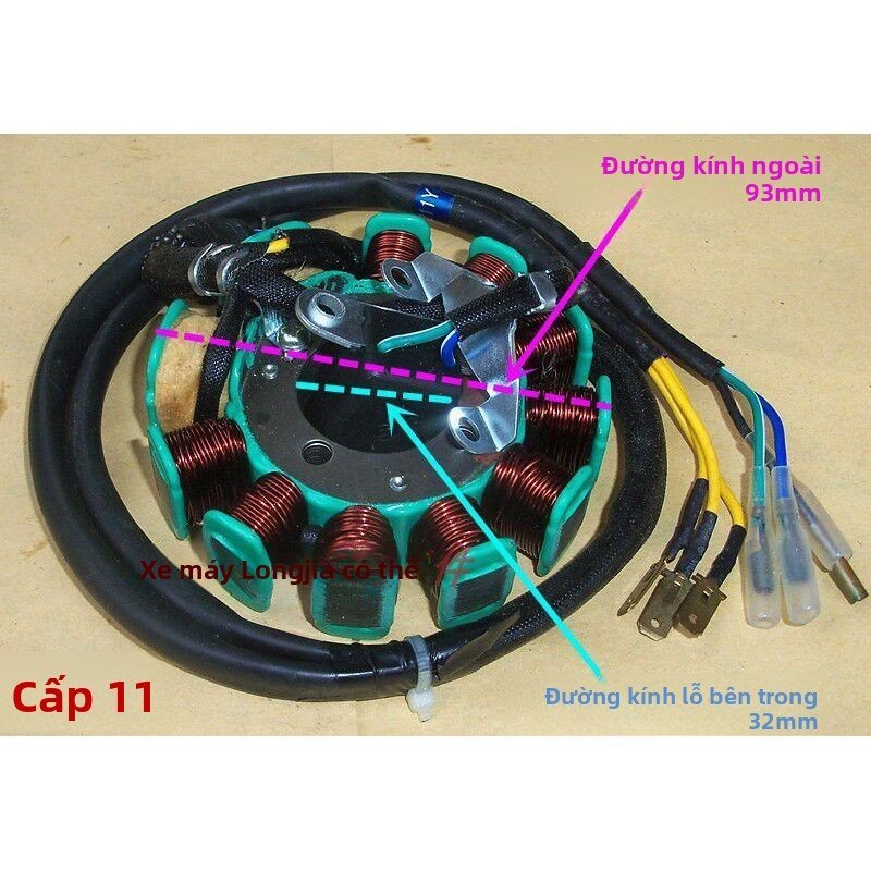 Rotor mâm điện cuộn phát 350W cho xe máy ba bánh CG125 Longzhijia chính hãng bền
