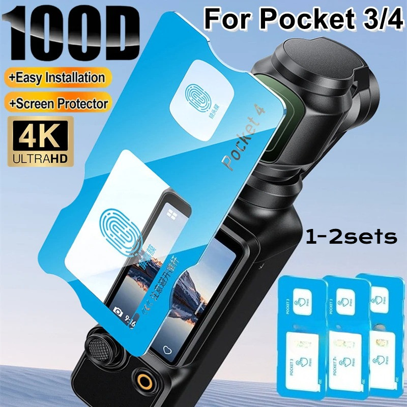 1-2 Bộ Dành Cho DJI Osmo Pocket2/3 Pocket4 Camera 9H Kính Cường Lực Cho DJI Osmo Pocket 2 3 4 LCD Ca