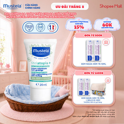 Kem dưỡng da toàn thân cho da chàm thể tạng Mustela STELATOPIA+ LIPID-REPLENIISHING 20ML