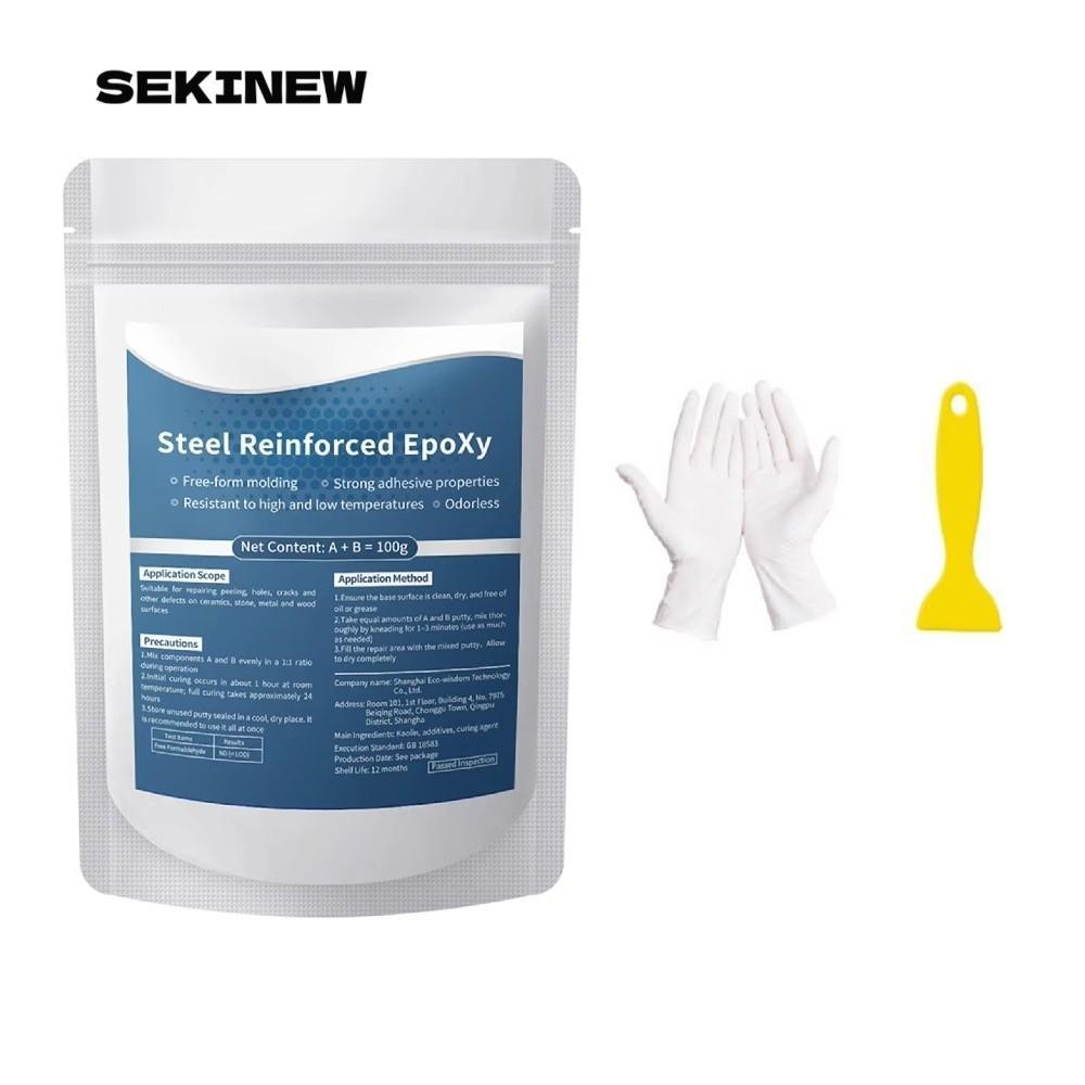 SEKINEW Thép Gia Cố Epoxy Sửa Chữa Putty Putty, Bộ Sửa Chữa Chống Dầu Epoxy Putty, Sửa Chữa Rò Rỉ Ốn