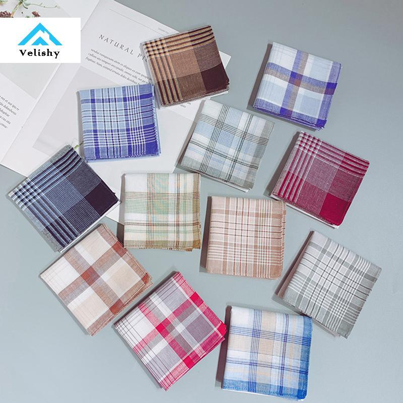 Velishy 40x40CM Khăn Tay Cotton Cho Người Lớn Lớn Lớn Vuông s Nhiều Sử Dụng Khăn Mặt Nam Mồ Hôi Vải 