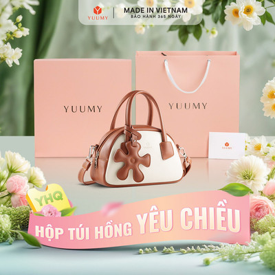 Bộ hộp quà YUUMY (Túi xách nữ YUUMY YTX96 + Hộp quà YHQ2 + Túi giấy YTG2 + Túi rút BVR3838 + Thiệp cảm ơn YBT1)