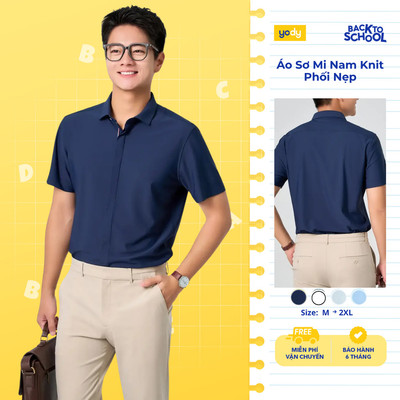 Áo sơ mi nam YODY tay ngắn wrap knit Nhật co giãn it nhăn TRA - MOSH25S108