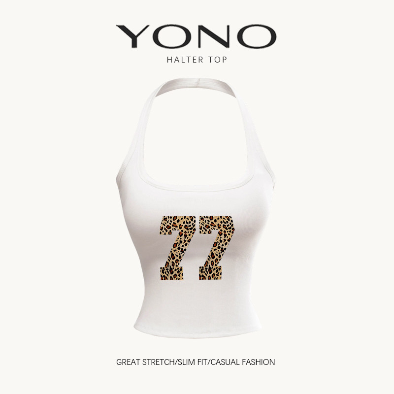 Áo dây nữ YONO Slim Fit Number 77 Leopard Print Y2K Style