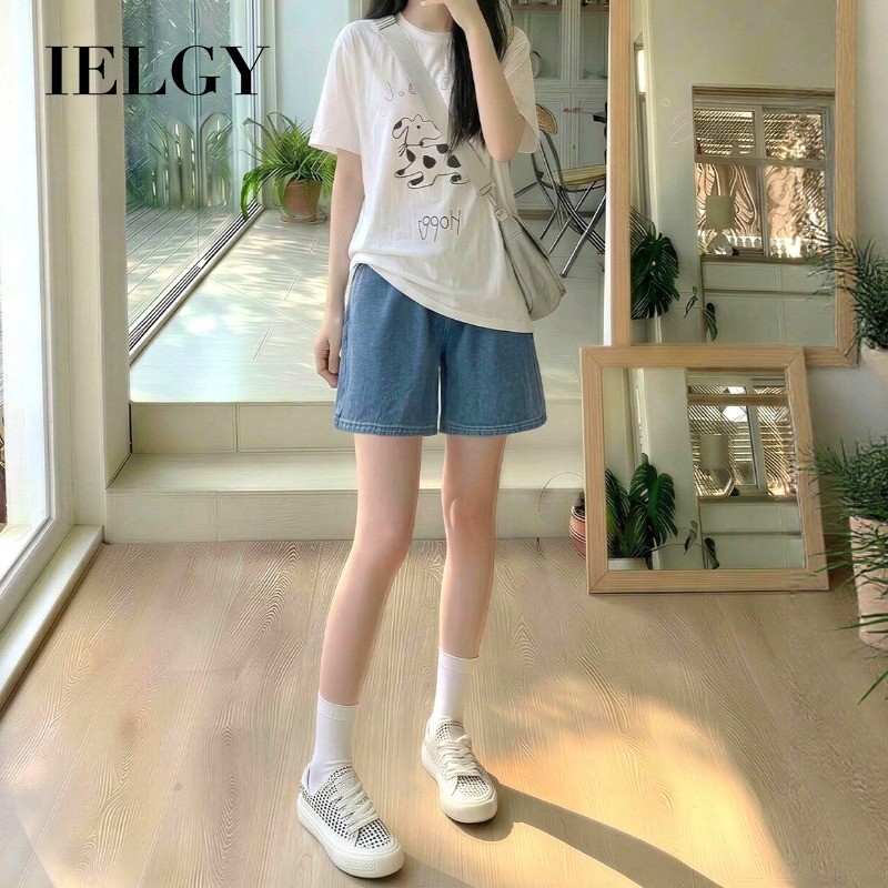 IELGY Tencel Quần Short Nữ Mùa Hè Cao Cấp Ống Rộng Quần Short Chữ a Rời