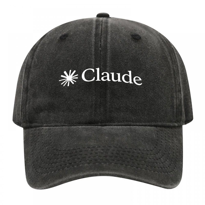 Mũ bóng chày Cotton giặt in Logo Claude AI