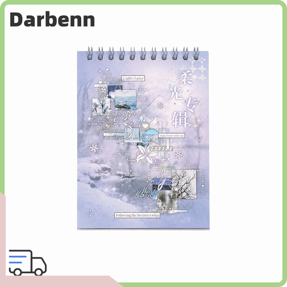 DARBEMY Bìa Album Nhãn Dán Trang Trí, 30 Tờ Dòng Album Ánh Sáng Mềm Sách Nhãn Dán DIY, Kawaii PET Di