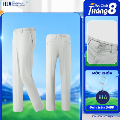 Quần tây nam HLA công sở thanh lịch, dáng slim vải cotton viscose cao cấp, co giãn thoải mái