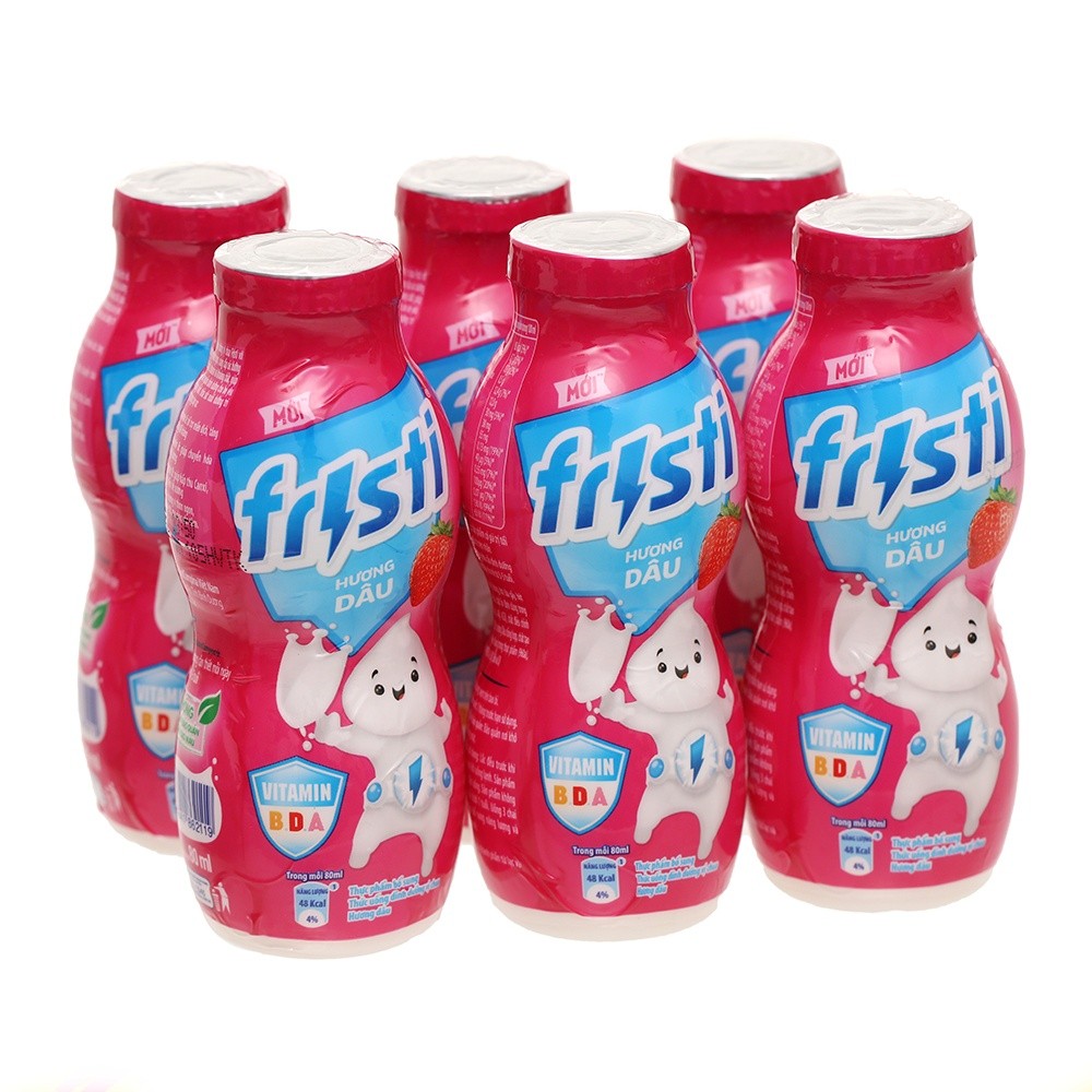Lô 6 sữa Fristi hương dâu chai 80ml - 62119