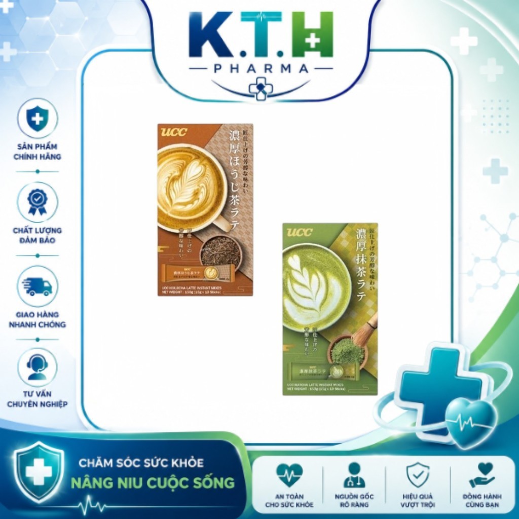 Bột Trà Latte UCC Nhật Bản 150g - Matcha Latte & Hojicha Latte Thơm Ngon, Dễ Pha