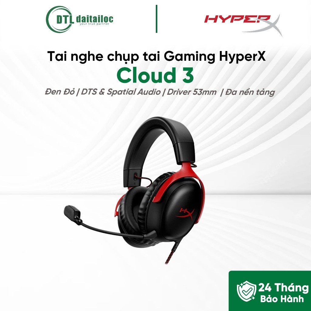 Tai nghe chụp tai Gaming HyperX Cloud 3 | Chính Hãng | Bảo Hành 24 Tháng