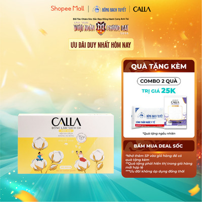 Combo 2 Hộp Bông Tẩy trang làm sạch da Calla Mềm Mịn 180 miếng/hộp