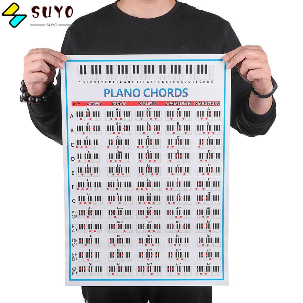 SUYO Tablature Piano Chords Trẻ Em Quà Tặng Poster Dành Cho Học Sinh Bàn Phím Nhạc Cụ 88 Phím Người 