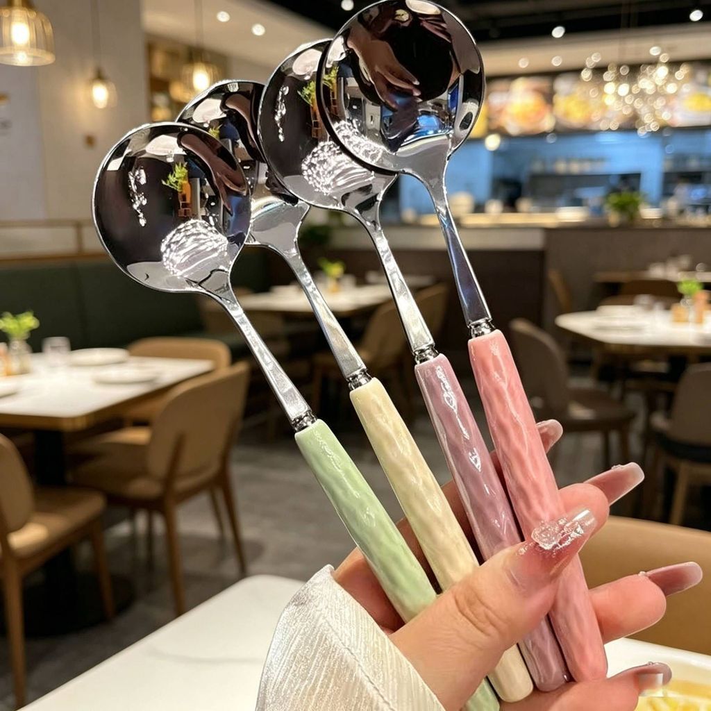Thép không gỉ Spoon cho nhà bếp,Trái cây Spoon,Tráng miệng Spoon,Đầu tròn đơn giản
