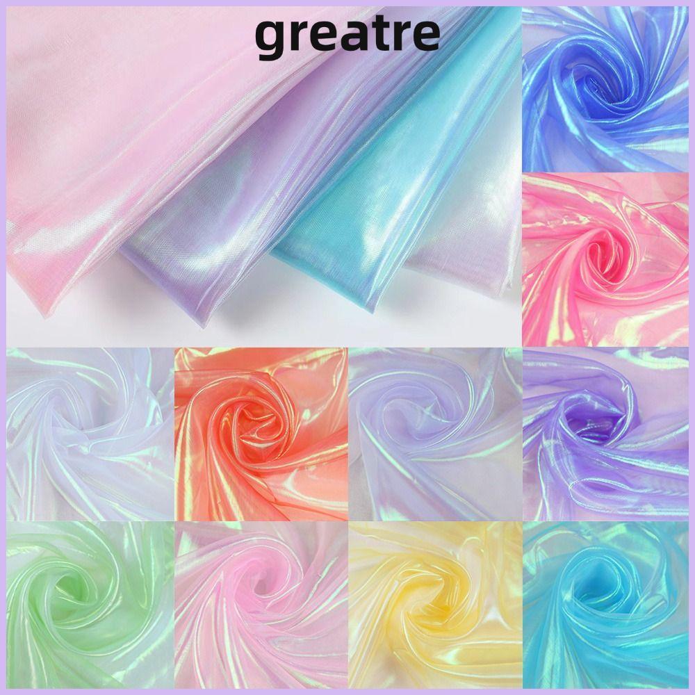 Vải Organza GREATRE, Vải tuyn Laser Sáng Bóng Mỏng, Trang Trí Vải Tulle Trong Suốt Organza Váy Thiết