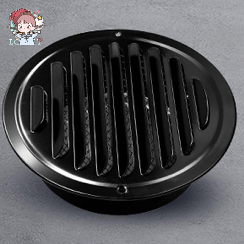 Bột màu đen phủ thép không gỉ phẳng tròn Louver Vent Cap Côn trùng chống mưa