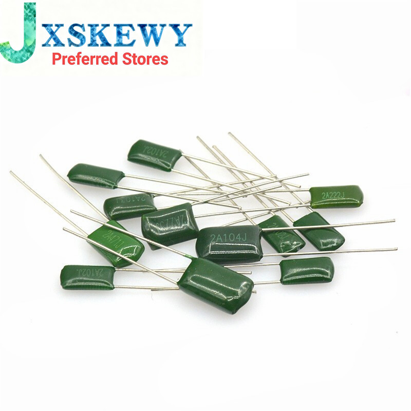 Bộ 50 2A104J 2A104 100V 0.1UF 100nF 2A104 Tụ điện phim Polyester