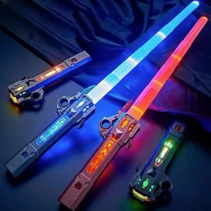 Đồ chơi kiếm laser bảy màu co giãn, Pin, Bán chạy,Đồ chơi kiếm laser, Có thể co giãn, Phát sáng, Đổi