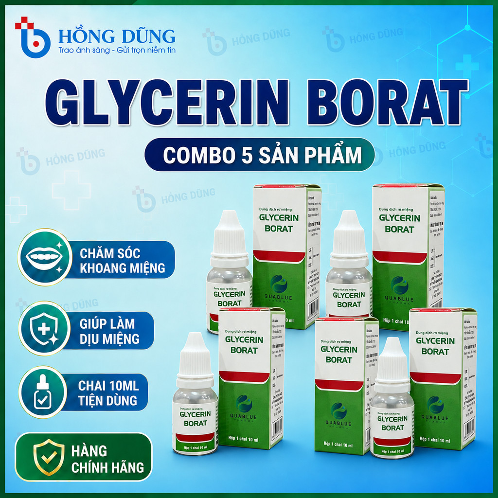 GLYCERIN BORAT 10ML BẢO VỆ MÔI NIÊM MẠC MIỆNG KHI LỞ NGỨA - Dung dịch rơ miệng