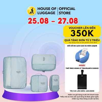 Bộ 4 túi đóng gói hành lý ICON 4 Packing Cubes Delsey Pháp