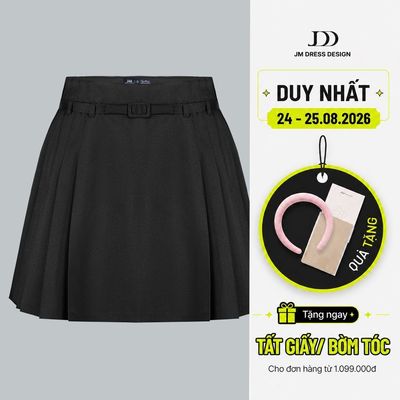 Chân váy xếp ly sườn đai bản nhỏ 4S09.2502K, chân váy tennis kèm đai thiết kế bởi JM Dress Design