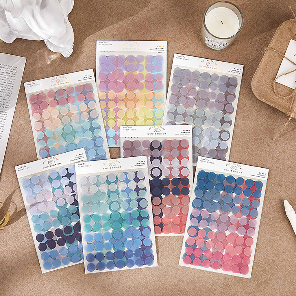 Pick-up PET Dot Sticker Thiết thực cơ bản Morandi Soft Color Series All-Match Label Record Index Sti