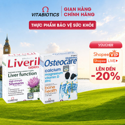 Bộ TPBVSK OSTEOCARE Tablets - Hỗ Trợ Xương Chắc Khỏe & Liveril - Hỗ Trợ Giải Độc Gan Vitabiotics