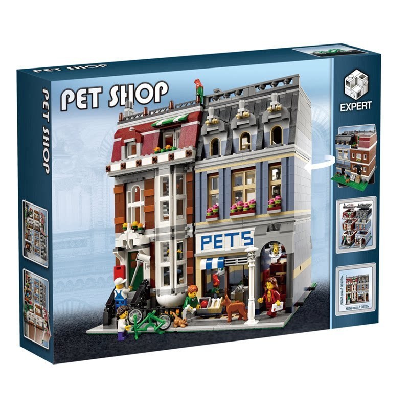 Khối Xây Dựng Tương Thích 10218 Creative Street View Series Pet Shop Pet Shop Lắp Ráp Khối Xây Dựng 