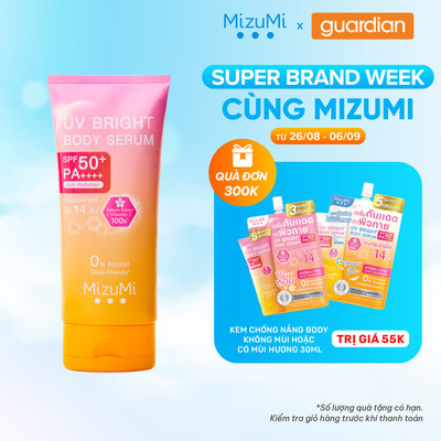 Sữa Dưỡng Thể Chống Nắng UV Mizumi Bright Body Serum SPF50+PA++++ 180ml
