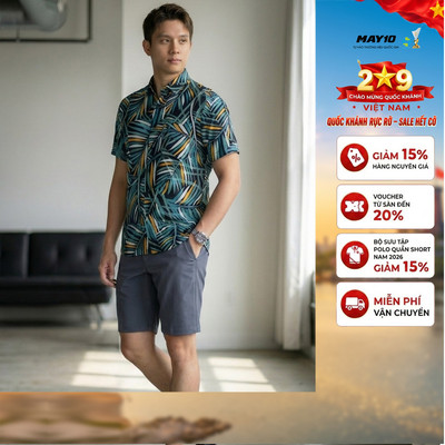 Áo Sơ mi nam cộc tay May 10 form RegularFit mã 010126024LANH 9