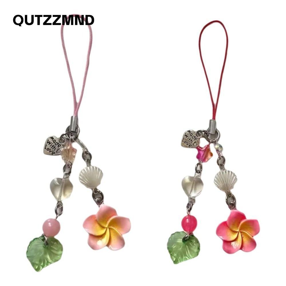 QUTZZMND Mặt Dây Chuyền Hoa, Plumeria Vỏ Hoa Quyến Rũ Hoa Điện Thoại Quyến Rũ, Dây Đeo Vòng Bóng Bền