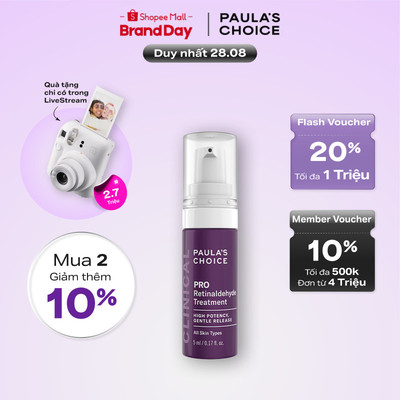 Tinh chất ngăn ngừa lão hóa và căng bóng da mặt Paula's Choice PRO Retinaldehyde Treatment 5ml 1506