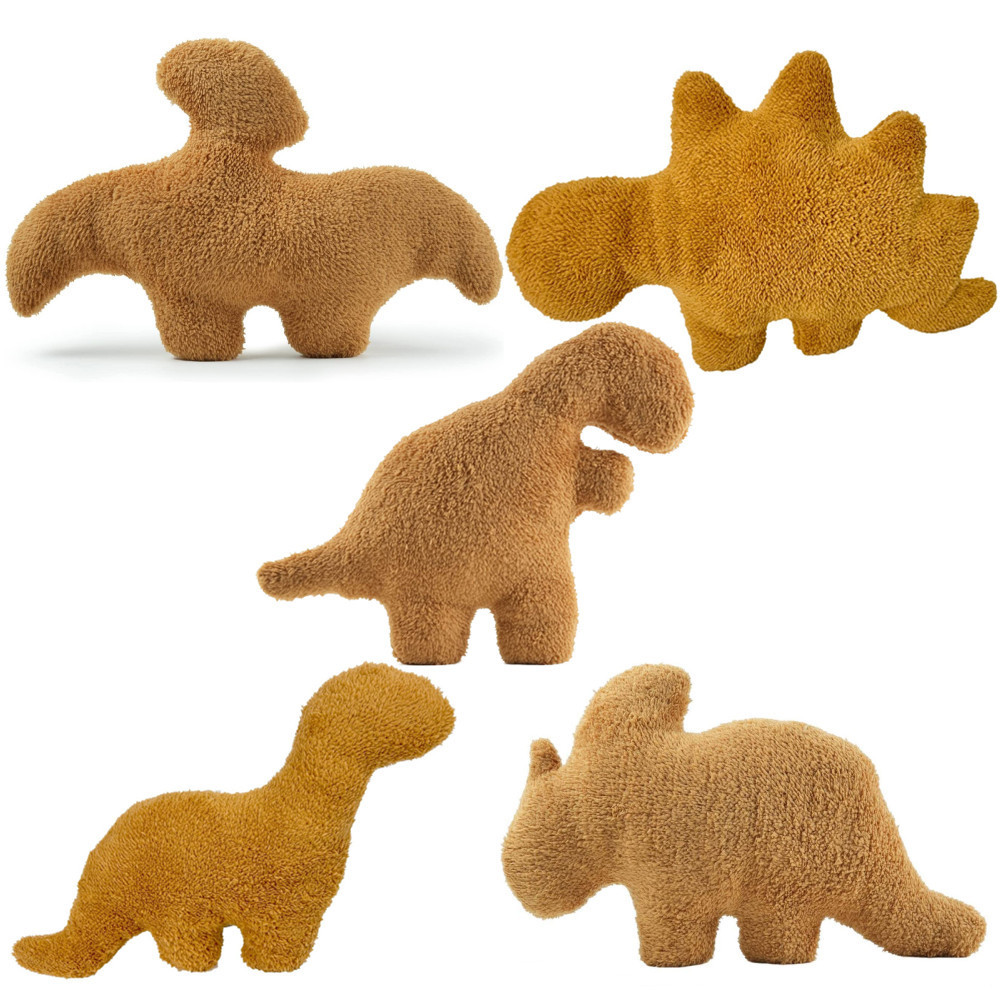 Xuyên Biên Giới Dino Gối Nugget Bánh Quy Gà Chiên Nugget Khủng Long Gối Sang Trọng Đồ Chơi Búp Bê Qu