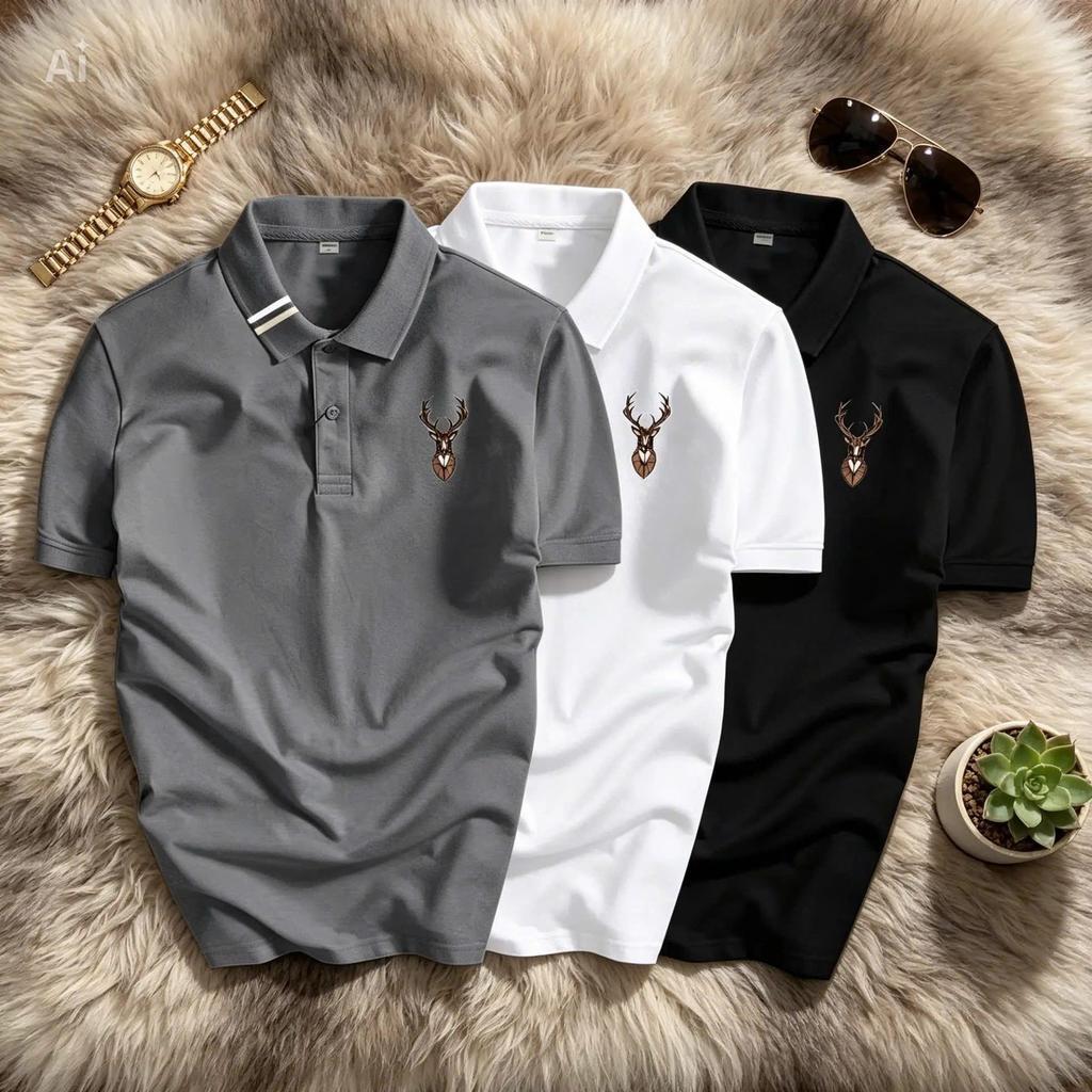 FASHION 69 - COMBO 3 ÁO THUN POLOMAN VẢI CÁ SẤU PH 01