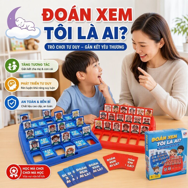 Guess Who Board Game Logic Câu Đố Thẻ Cha Mẹ Con Tương Tác Hoạt Hình Dễ Thương Smooth Khe Cắm Bộ