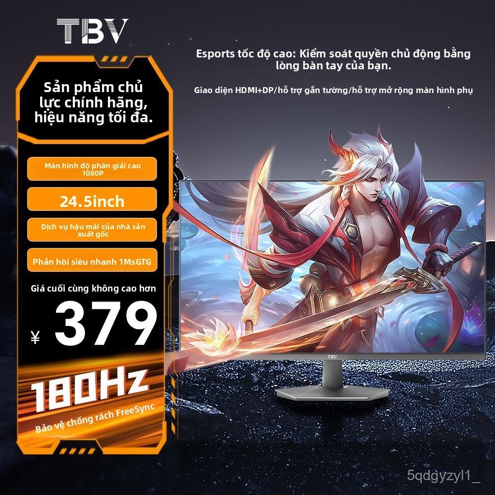 Màn hình máy tính TBV 24.5 inch 180Hz, độ sáng 300nit, viền mỏng, chơi game mượt, hiển thị sắc nét
