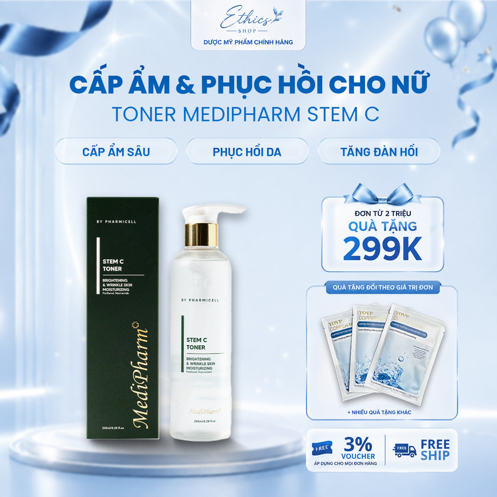 Toner Medipharm Stem C Cải Thiện Hàng Rào Bảo Vệ Da, Cấp Ẩm & Phục Hồi Cho Nữ