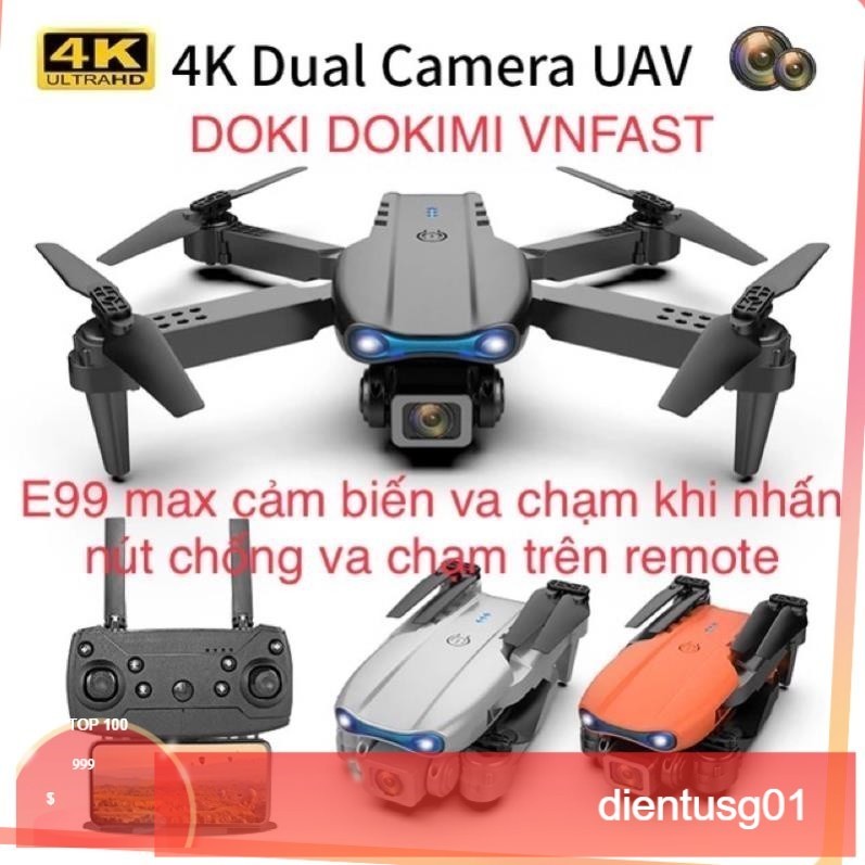 Flycam E99 Max 2022 - 2 camera - có cảm biến va chạm - flycam giá rẻ tập bay