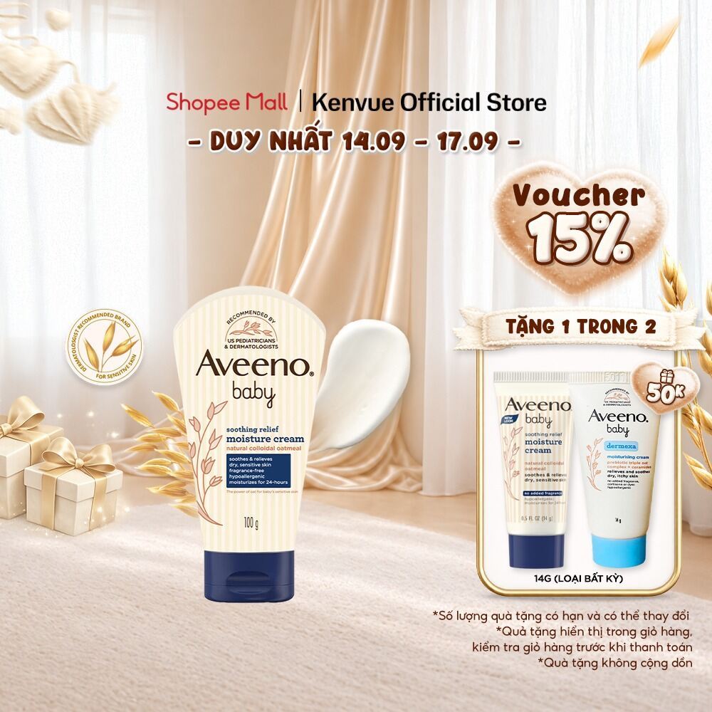Kem dưỡng ẩm Aveeno Baby Soothing Relief Moisture Cream 100g