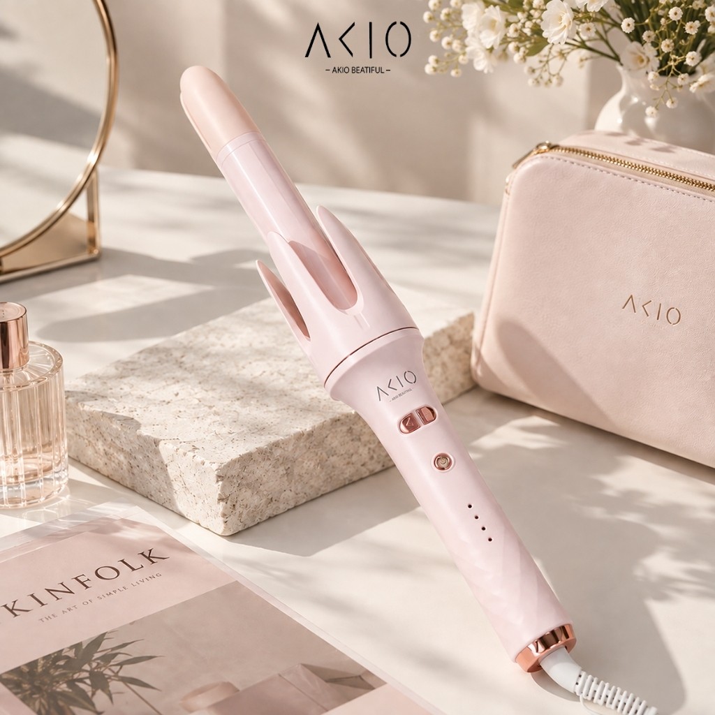 🌙🌙 Máy uốn xoăn tự động trục dài AKIO BEAUTY size 28mm phủ X2 ceramic bảo vệ tóc