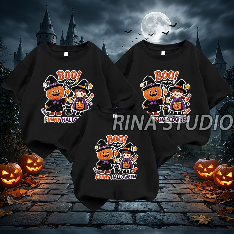 & COD RINA STUDIO 2026 Mới Halloween Gia Đình Áo Thun Mẹ Và Con Quần Áo Cha Và Con Mặc Đảng 73