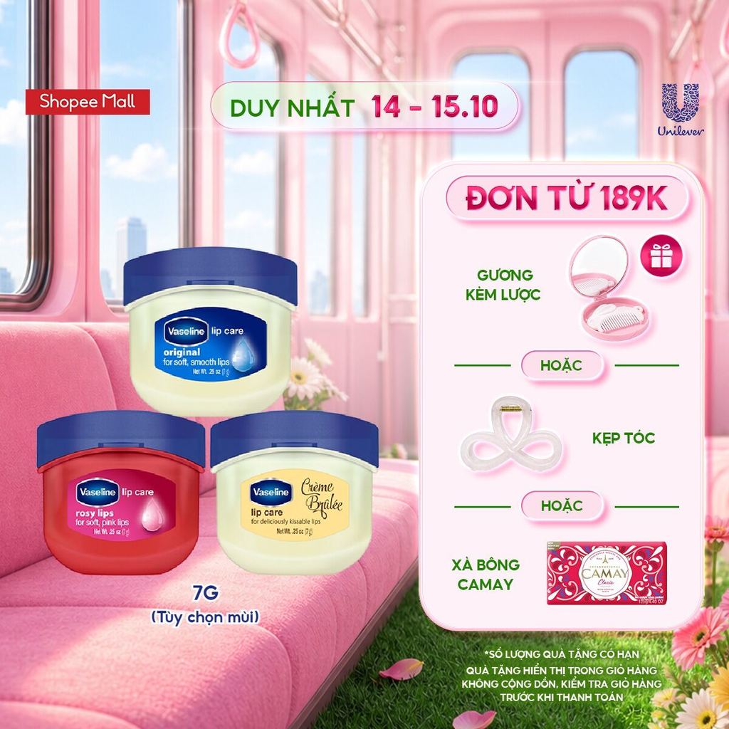 Sáp dưỡng môi Vaseline Lips Care 7g (Tùy chọn Hồng xinh/Mềm mịn/Ngọt Ngào)