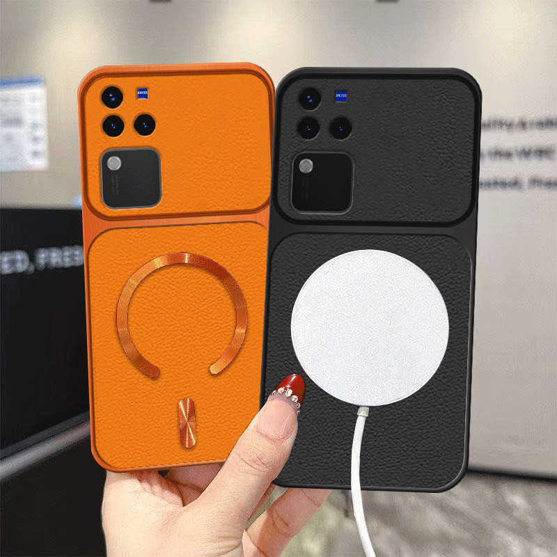 Ốp Lưng Cho Vivo V30 / V30 Pro Vỏ Điện Thoại Thiết Kế Mới Với Cuộn Dây Từ Tính Ống Kính Lớn Cửa Sổ Chống Sốc Vỏ