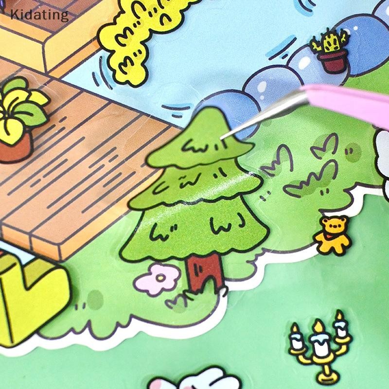 Kiding DIY 3D House Scene Sticker - 2 Bộ Chủ Đề Dễ Thương - Bộ Nhãn Dán Hoạt Hình Dễ Thương 3D Quà T