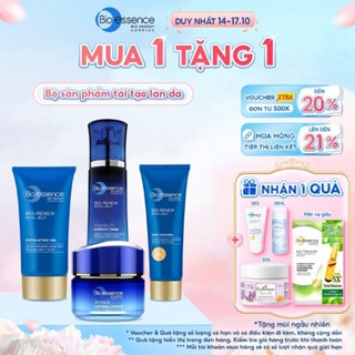 Bộ Bio-essence Renew – Tái tạo da: Gel Tẩy tế bào chết 60g, Kem nâng cơ 45g, Sữa rửa mặt 100g, Toner 100ml