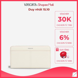 [Voucher 30K | 15.10] Vascara Ví Cầm Tay Zip-Around Nhấn Đường Chỉ - WAL 0335