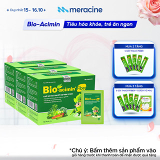 Combo 3 hộp Cốm vi sinh Bio acimin Fiber bổ sung chất xơ tự nhiên cải thiện tình trạng táo bón (hộp x 30 gói)