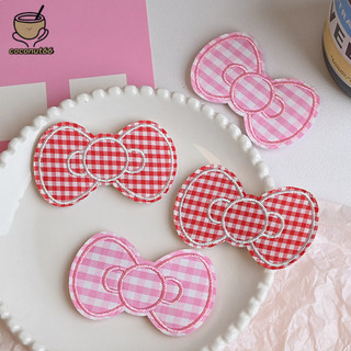 🥥coconut🥥Miếng dán tóc nữ kẻ sọc với nơ velcro ngọt ngào - Dụng cụ tiện lợi cho việc sắp xếp miếng dán trán