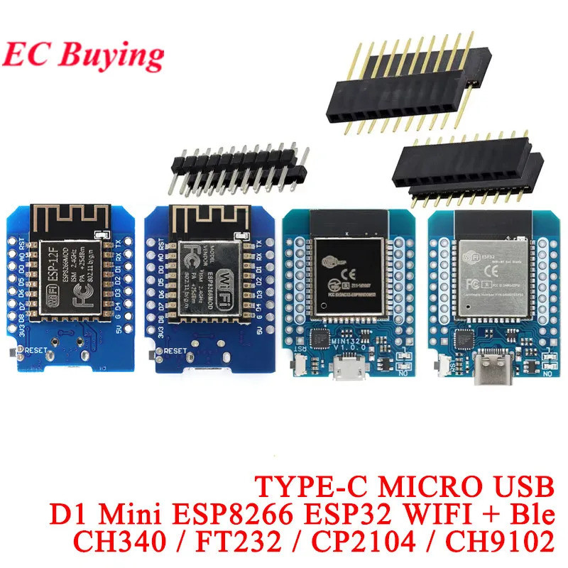D1 MINI LIVE ESP8266 ESP32 WiFi + Bluetooth-c ESP-32 CH340 FT232 CP2104 CH9102 Mô-đun bảng phát triể